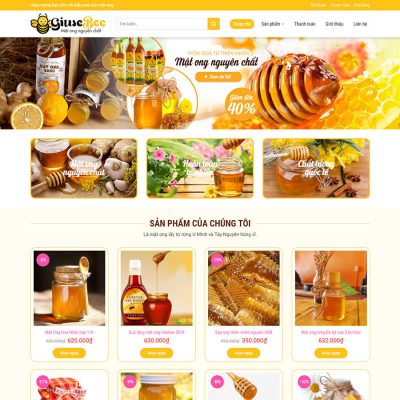 Mẫu web bán mật ong