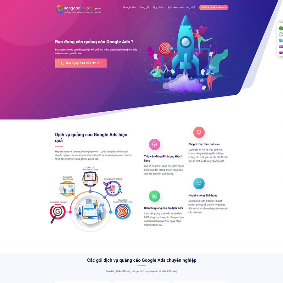 Theme wordpress dịch vụ quảng cáo Google Ads