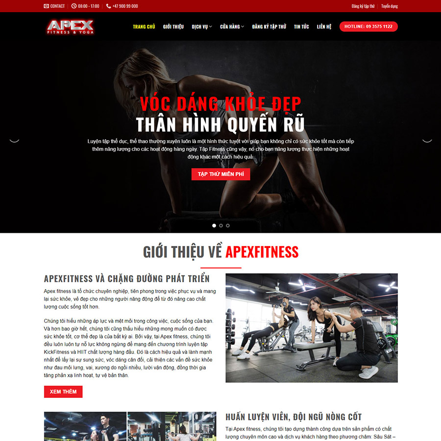 Theme wordpress phòng tập gym