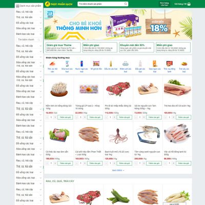 Theme wordpress bách hóa xanh cao cấp