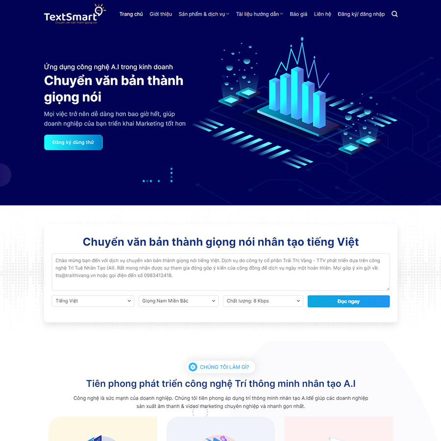 Theme wordpress giới thiệu dịch vụ textsmart