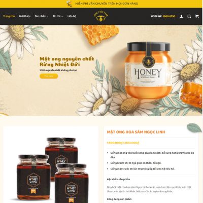 Theme wordpress bán mật ong 01