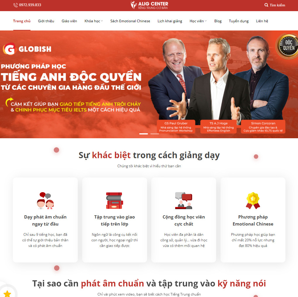 Theme wordpress trung tâm tiếng Trung