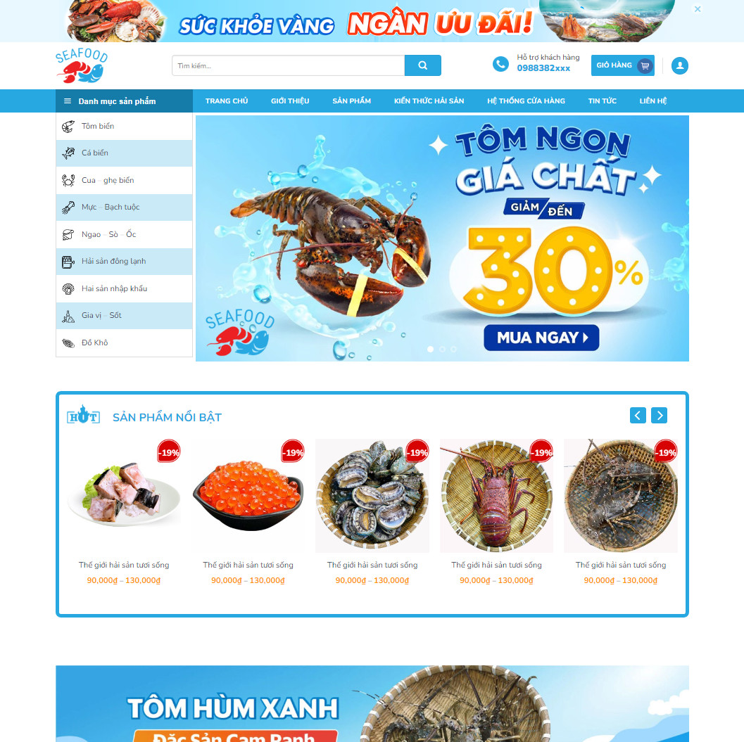 Theme wordpress hải sản 2