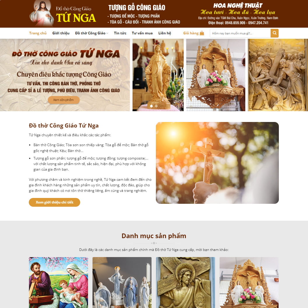 Theme wordpress đồ thờ công giáo