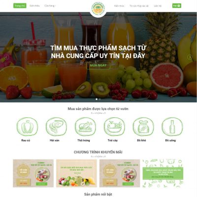 Theme wordpress nông sản 04 , thực phẩm sạch