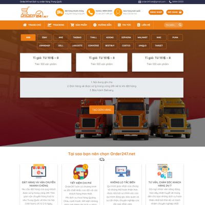 Theme wordpress dịch vụ order hàng Trung Quốc, chuyển hàng quốc tế