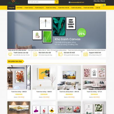 Theme wordpress bán tranh treo tường, tranh động lực