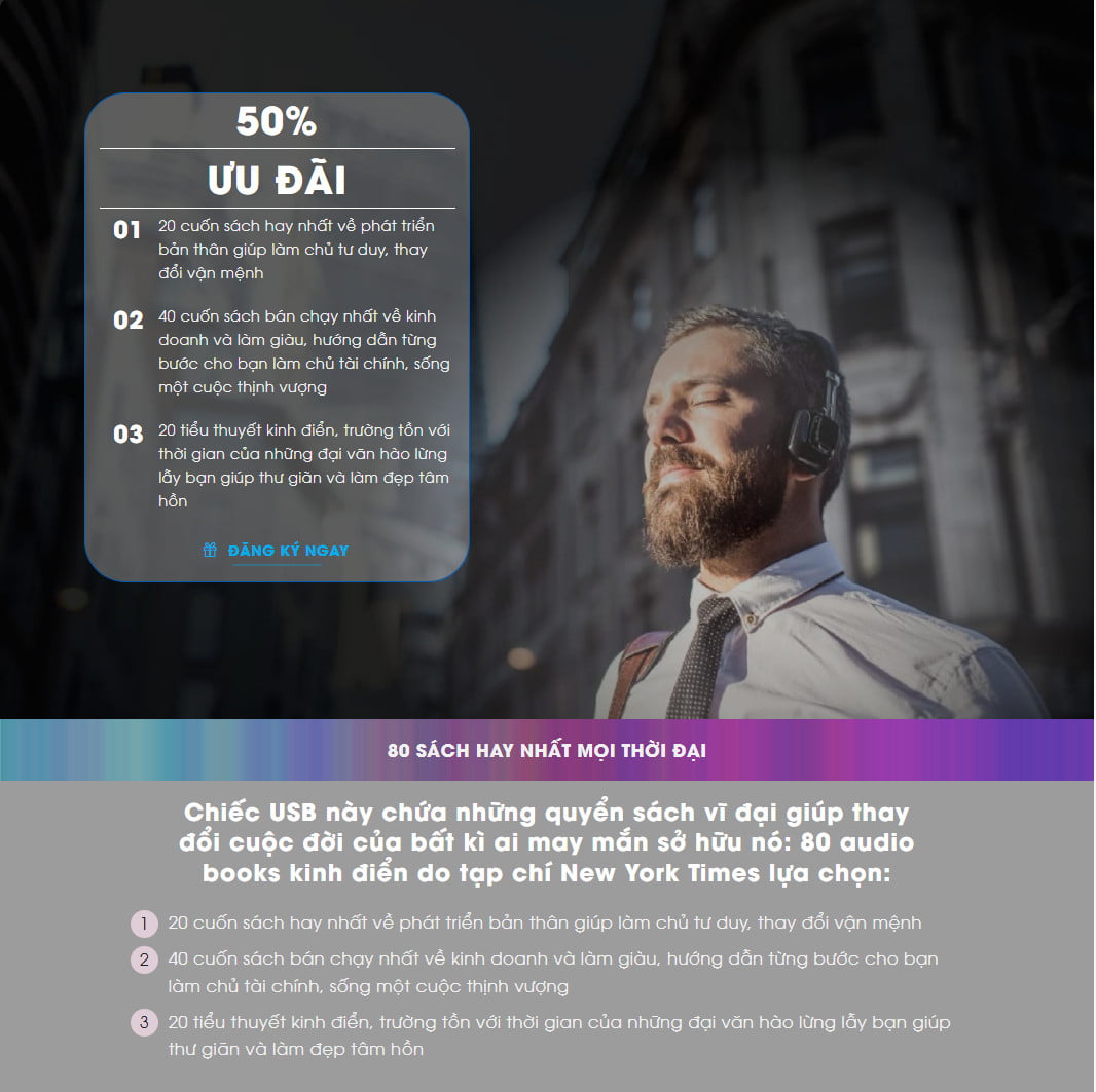 Theme wordpress landing page bán usb sách