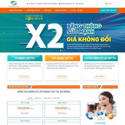 Theme wordpress bán gói cước Viettel, viễn thông
