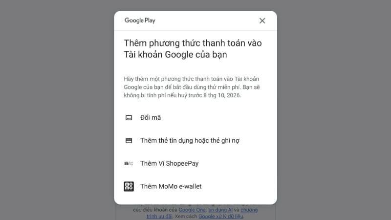 Thêm phương thức thanh toán